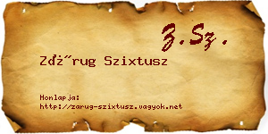 Zárug Szixtusz névjegykártya